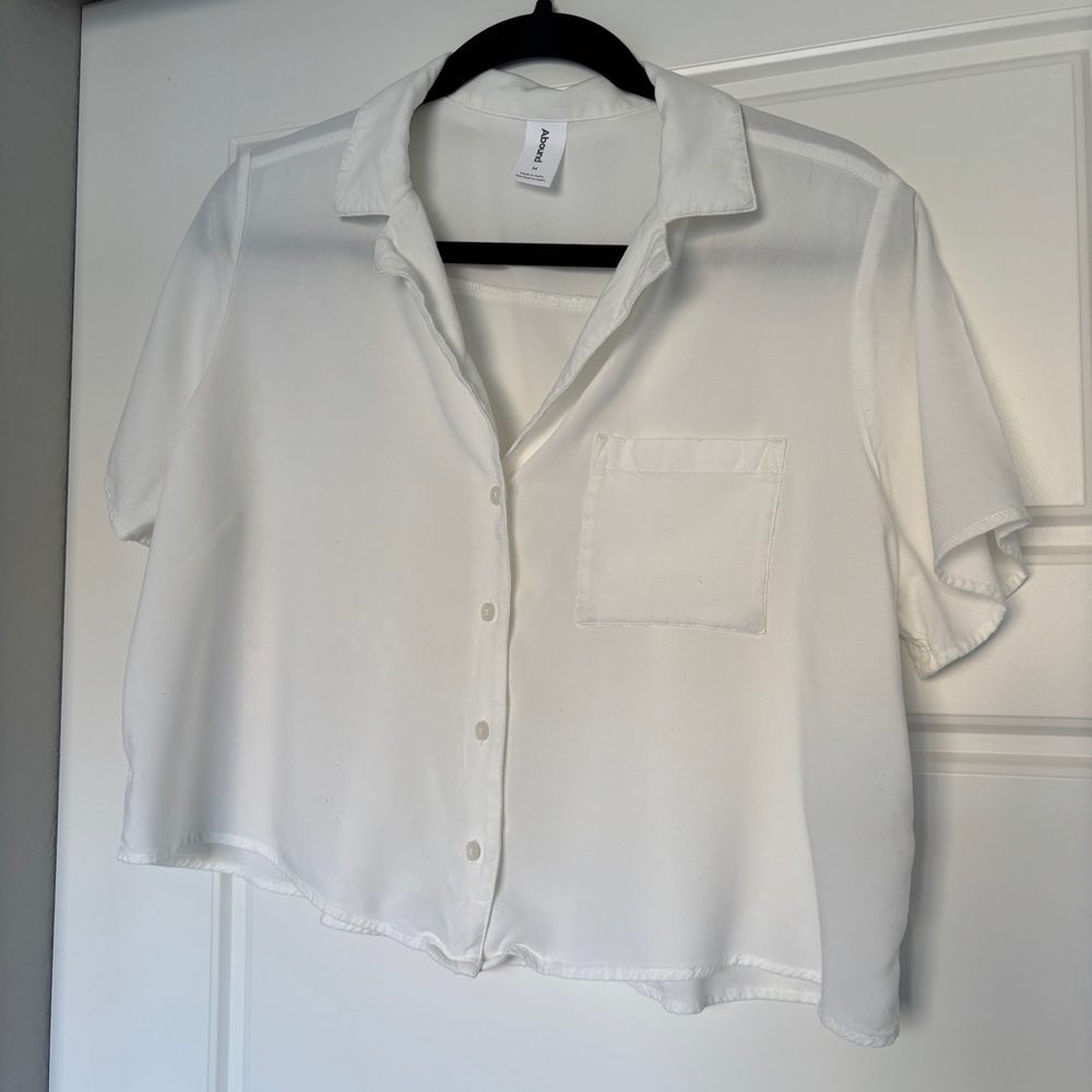 Abound White Short-Sleeve Button Down Pocket Shirt
